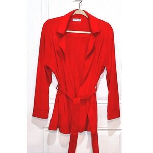 KETTLEWELL colours‎ poppy Red Robyn Belted faux suede Jacket women XL autumn 222